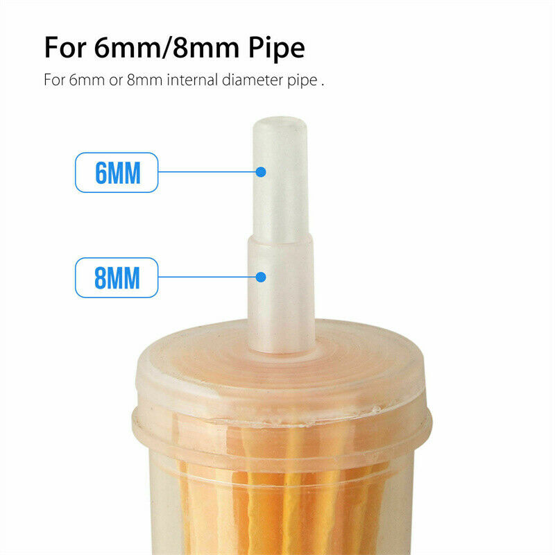10PCS Universal Petrol Inline Fuel Gas Filter Pipe For 6mm/8mm Internal Diameter