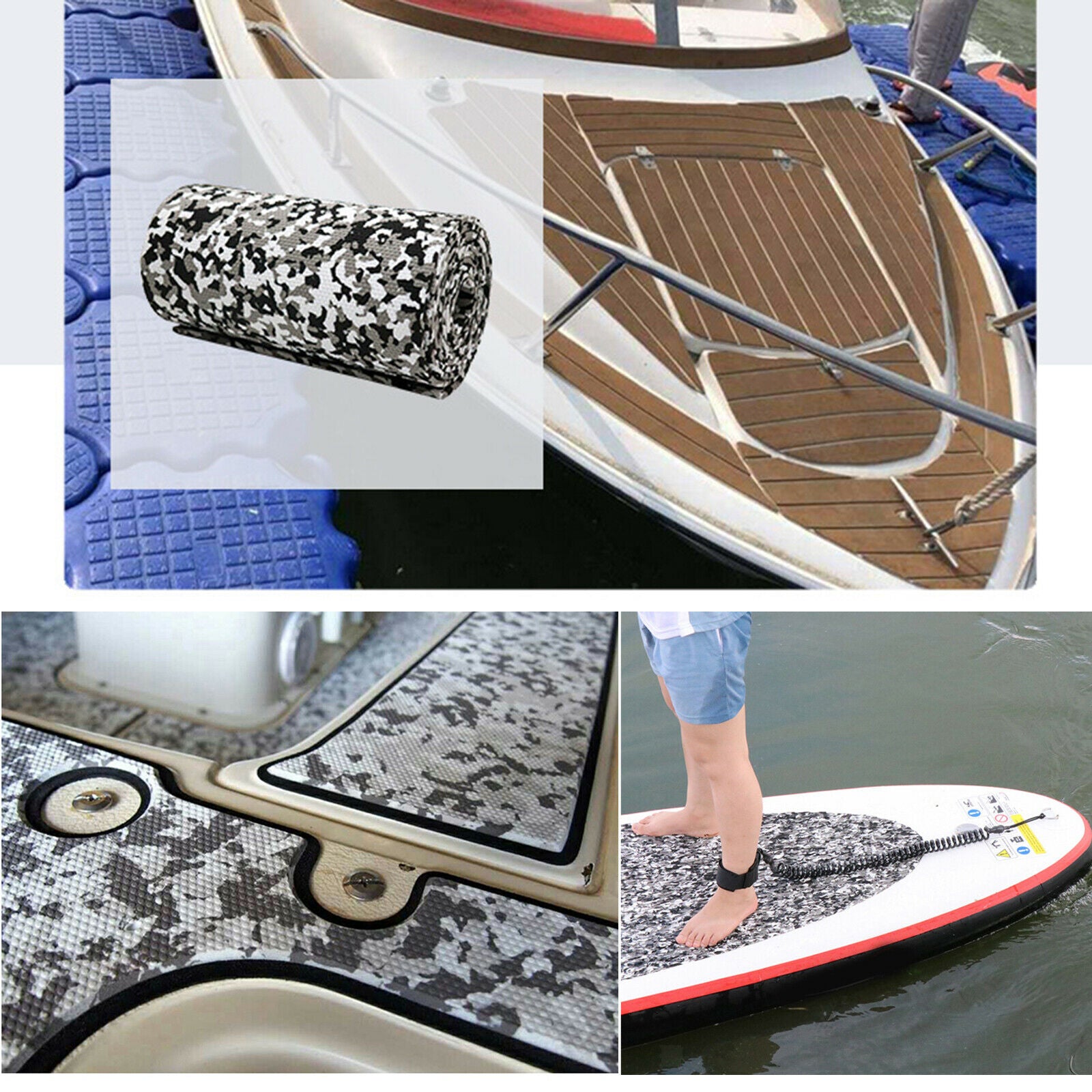 Deck Pad UV Resistant Non-Slip Mat Car Marine Flooring 98x10.2" Mat Decor