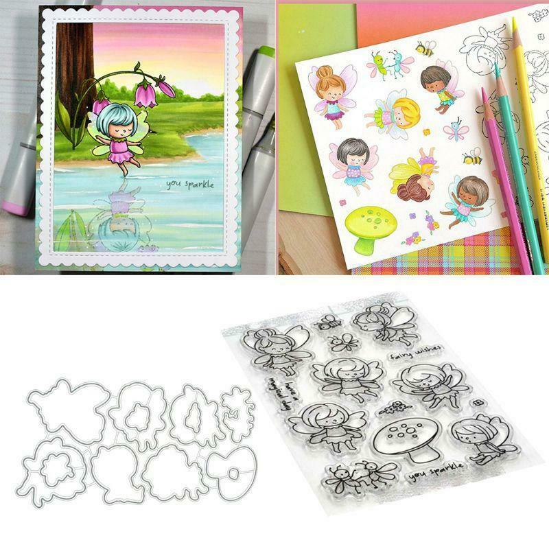 Angel Girls Cutting Dies Clear Stamp for DIY Scrapbooking Paper Card Embossing