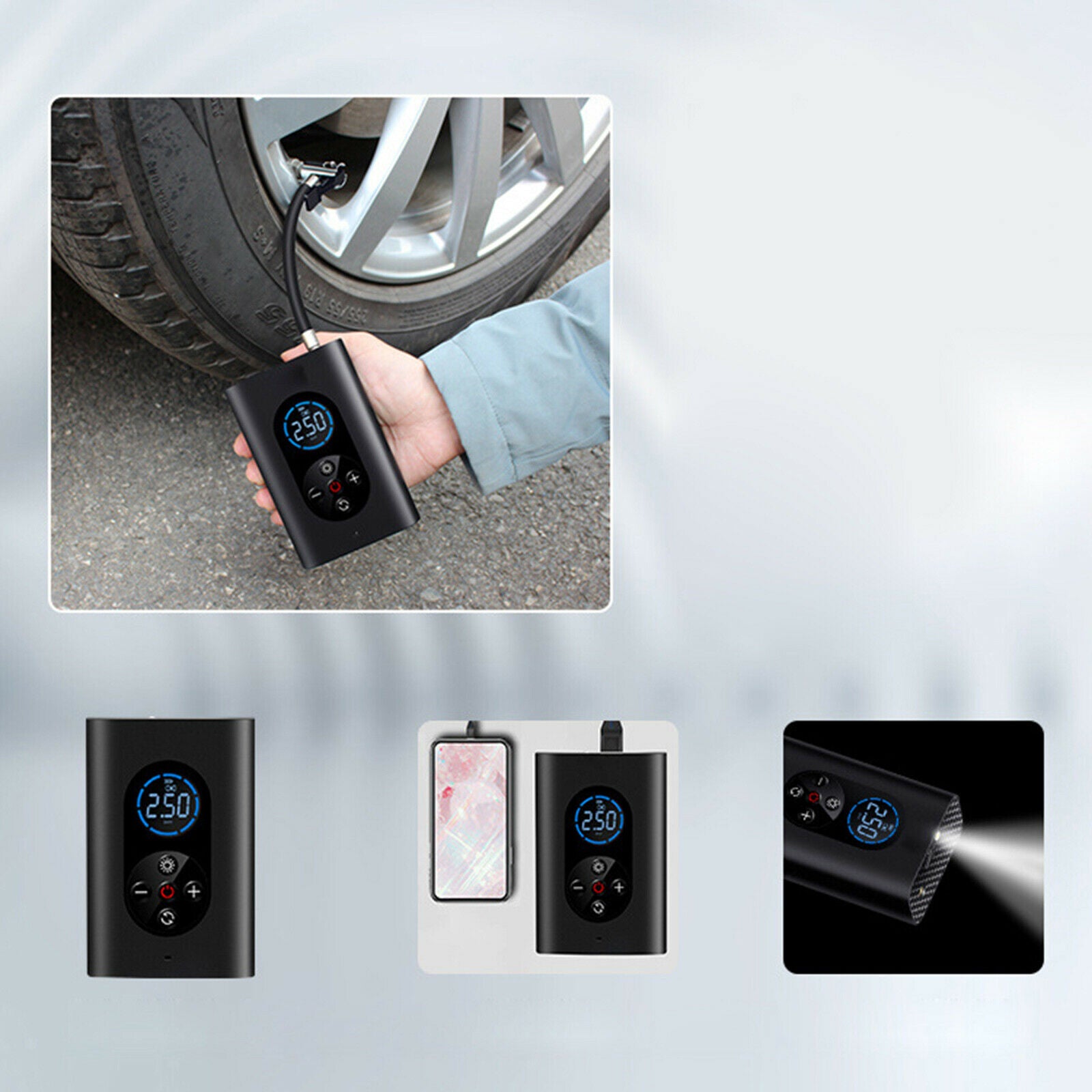 Wireless Mini Air Inflator Power Bank for Football Basketball Car Tires