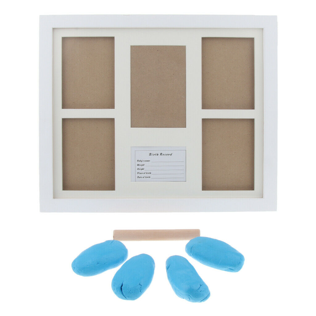 Baby Photo Frame Handprint Footprint Touch Ink Pad Pictures Frame Blue