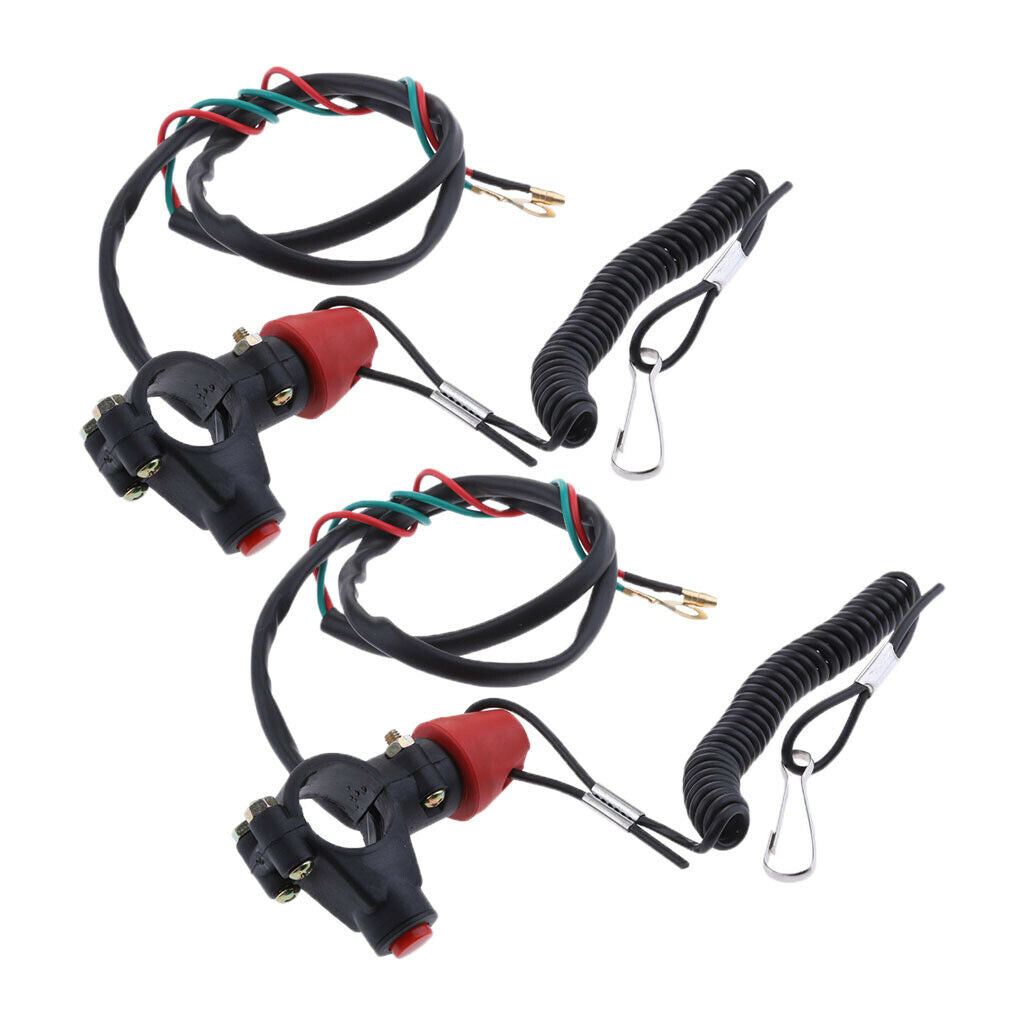 2pcs Motorcycle Boat Tether - Lanyard Emergency Kill
