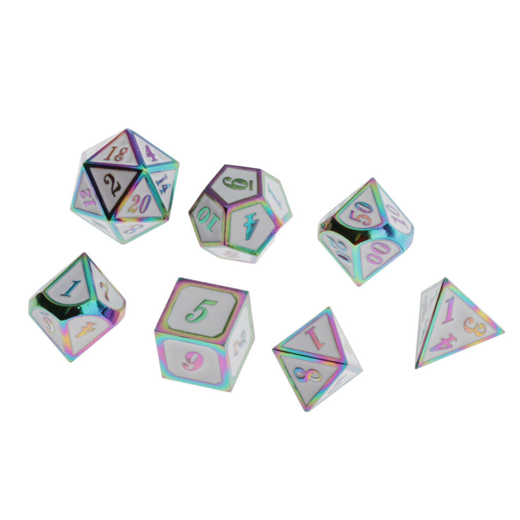 7pcs Premium for Dragon Scales DnD D&D Pathfinder Board Games Rainbow White