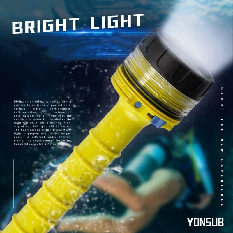 Scuba Diving Flashlight Underwater Waterproof LED Diver Light Spearfishing LY6X7