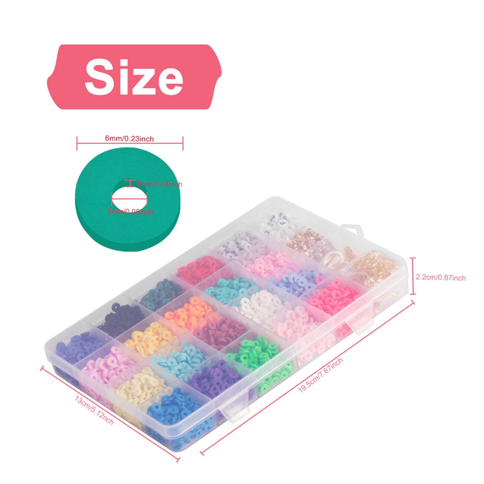 20 Colors 6mm Clay Heishi Beads Round Beads Loose Spacer Beads DIY Craft