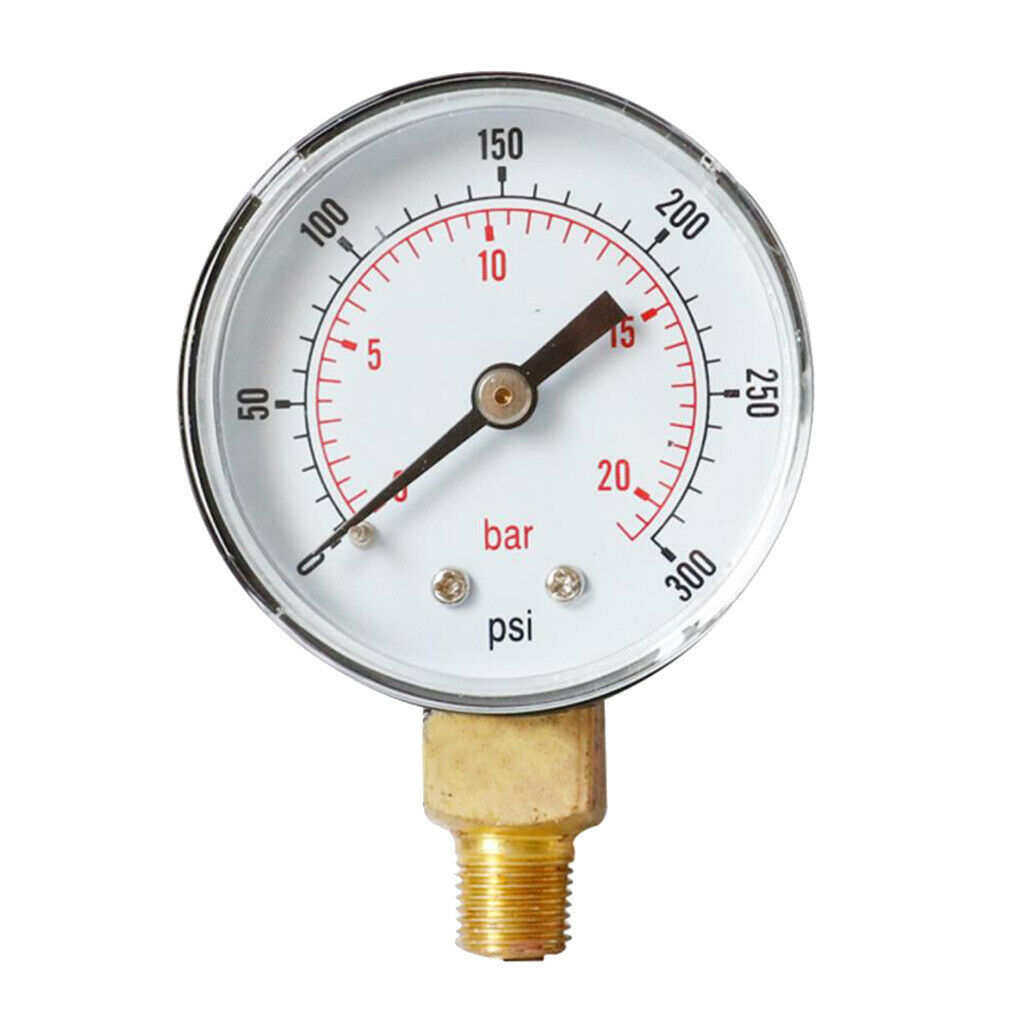 Air Pressure Gauge for Oil Gas Water TS-Y504 0-300psi 0-20bar 1/4BSPT Thread