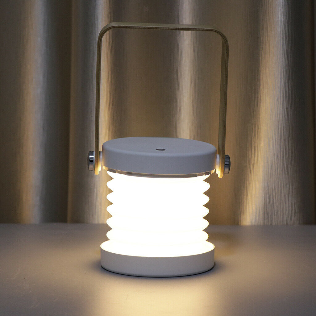 LED Camping Lantern Portable Collapsible Night Lights USB Charge White