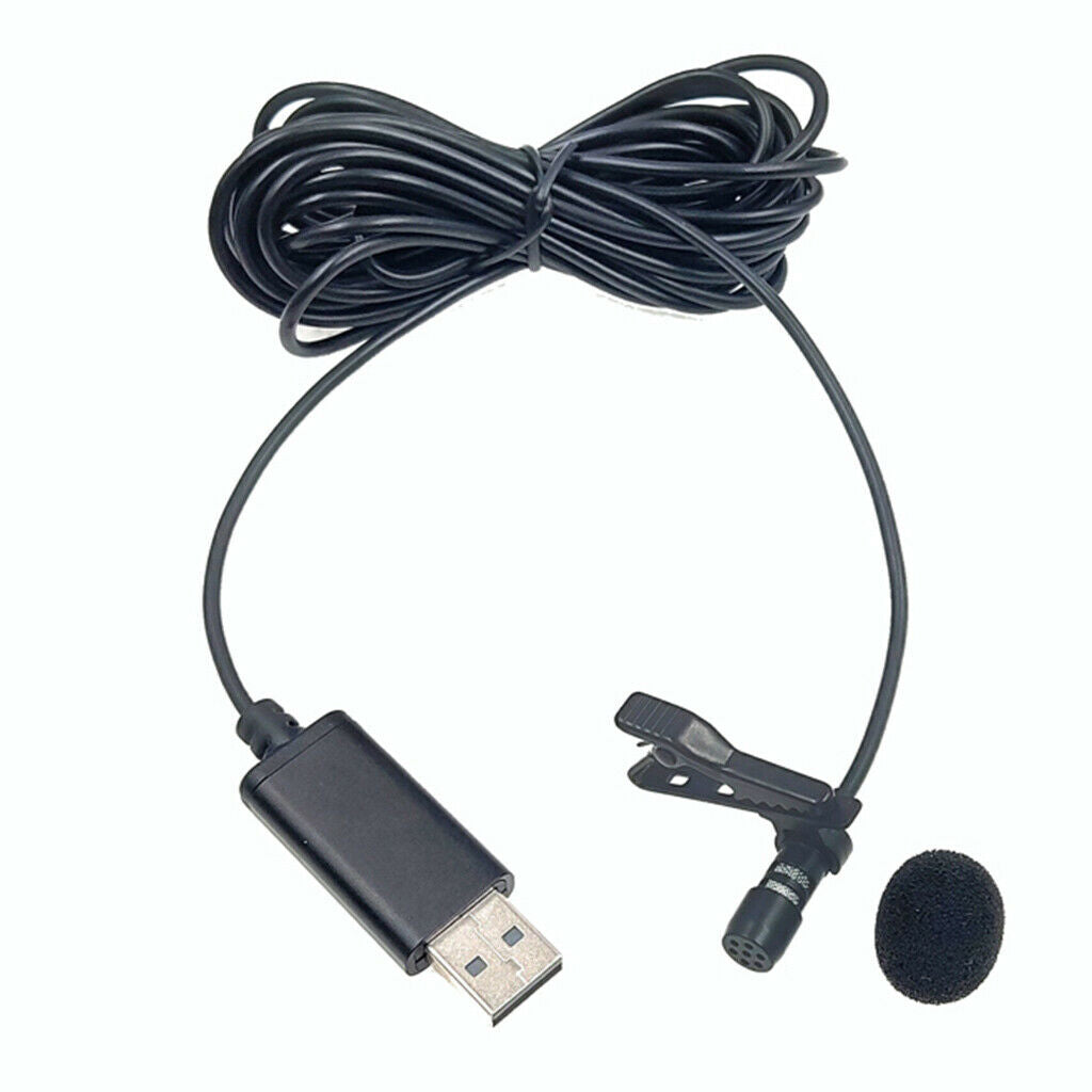 Clip-on Lapel Mini Lavalier Mic Microphone USB for Mobile Phone PC Recording