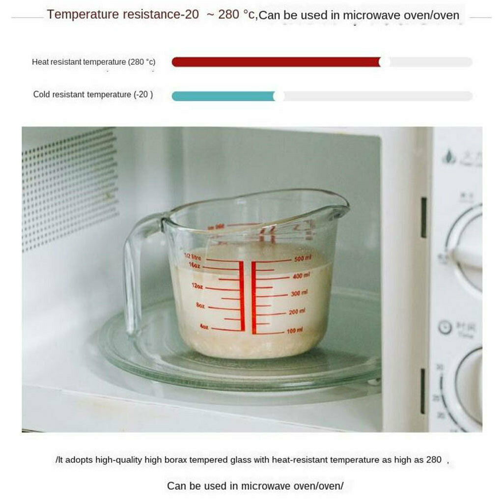 1000ML Measuring Meter Cups Glass Clear Kitchen Restaurant Cooker Tool Supplies