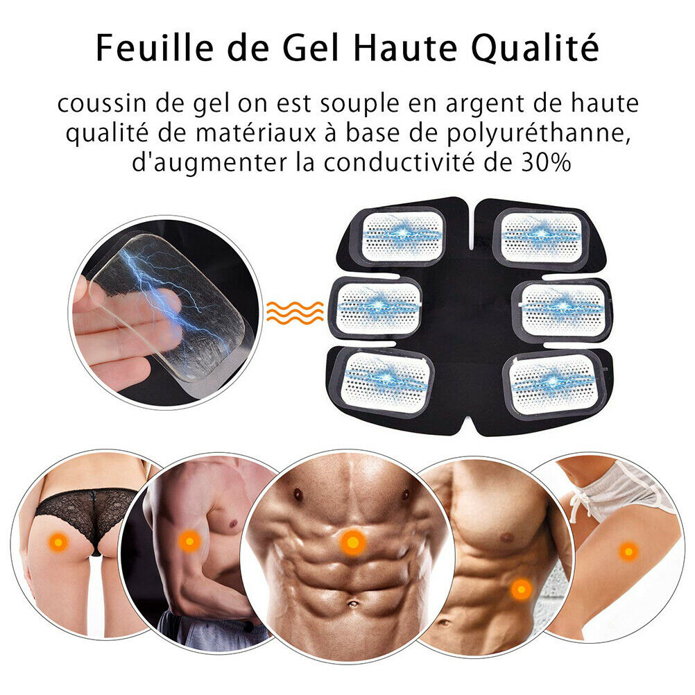 30Pcs For EMS Training Abdominal Gel Stickers Fitness Sheet Pads Replacement Gel