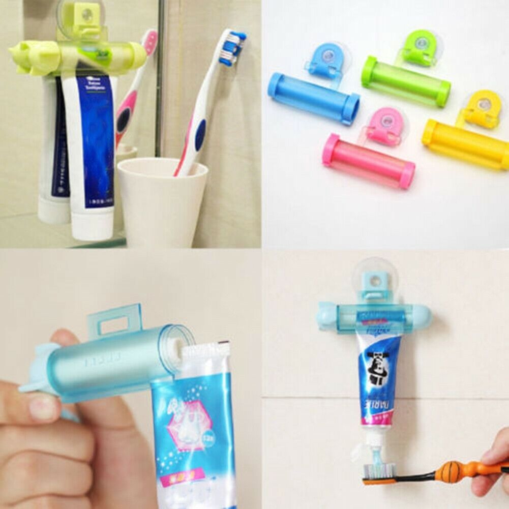 Bathroom Rolling Tube Toothpaste Squeezer Dispenser Tooth Paste Holder Plastic