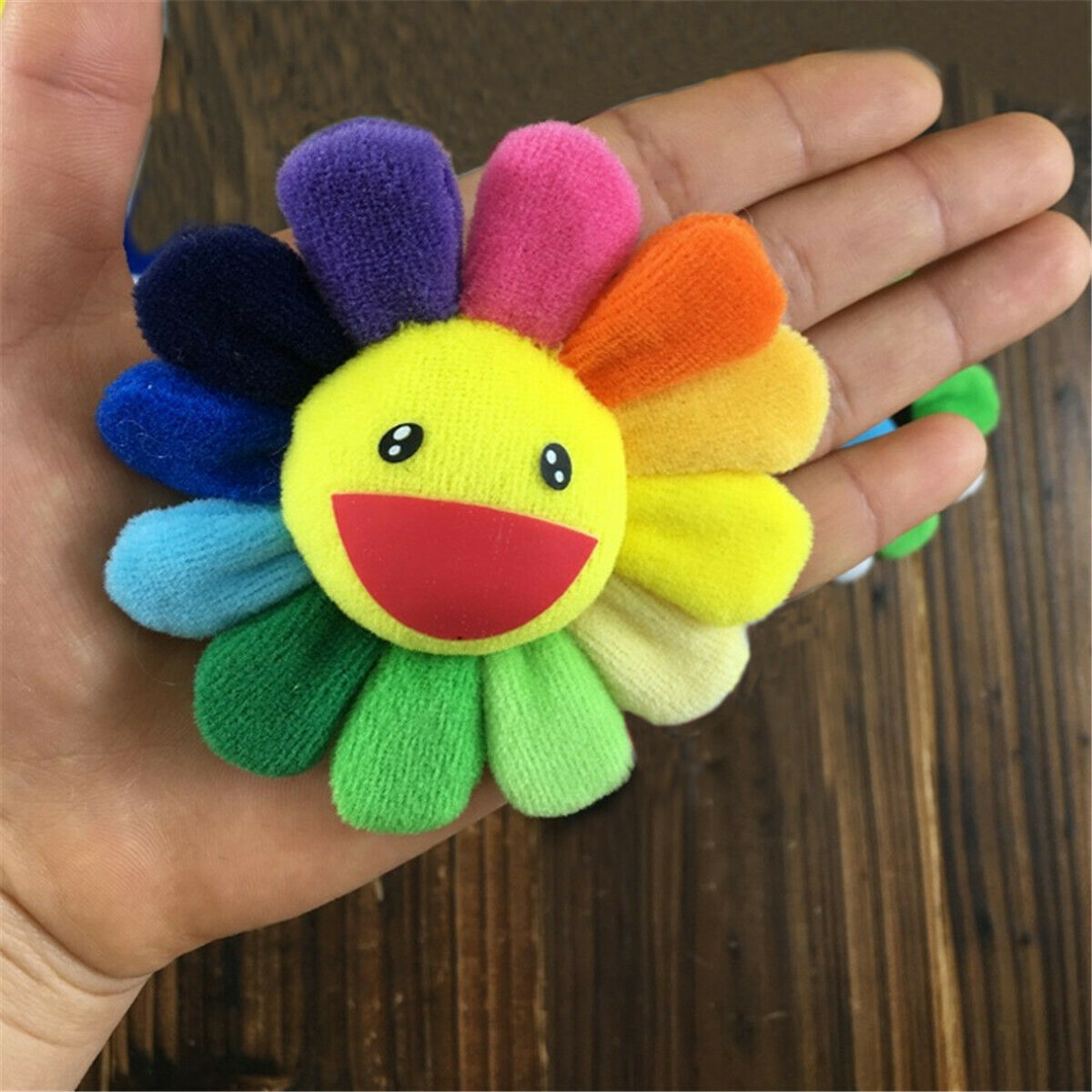 Takashi Murakami Kiki Kaikai Flower Brooch Rainbow Pin Badge Strap Plush Pendant