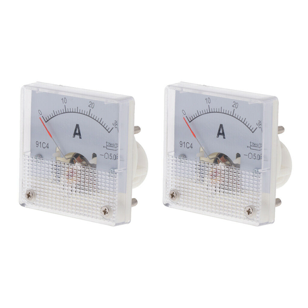 2 Pack Ammeter Analog Panel Meter Amp Current Panel Meter 0-30A/75mV 91C4