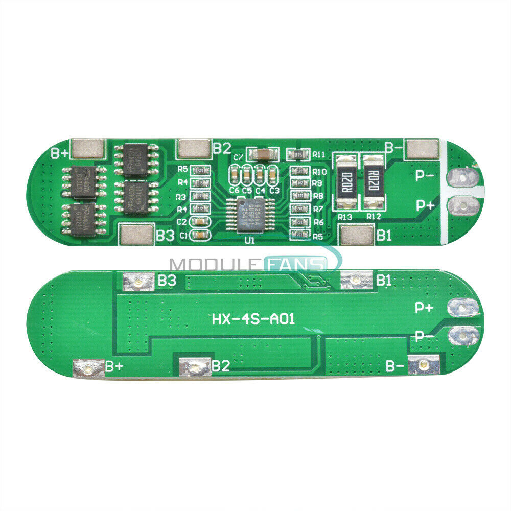 4S 3.7V 6A Li-ion Lithium Batterie 18650 Charger Battery Protection Board 4Pack