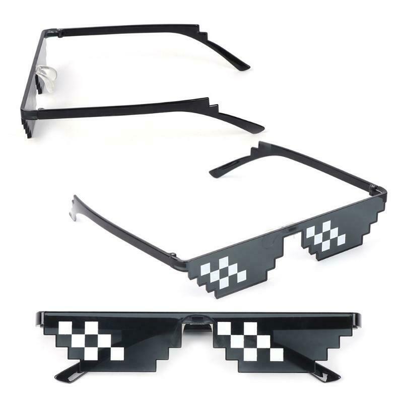 Thug Life Glasses Deal With It Glasses Pixel Women Men Black  Sunglasses
