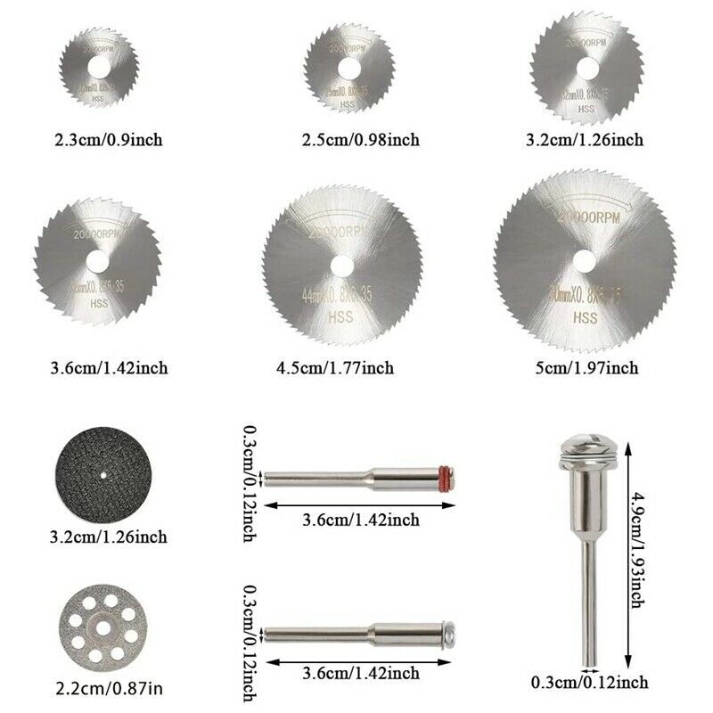 44PCS Rotary Cutting Wheels Tool Kit, Mini Diamond Cutting Wheel and HSS CircuE1