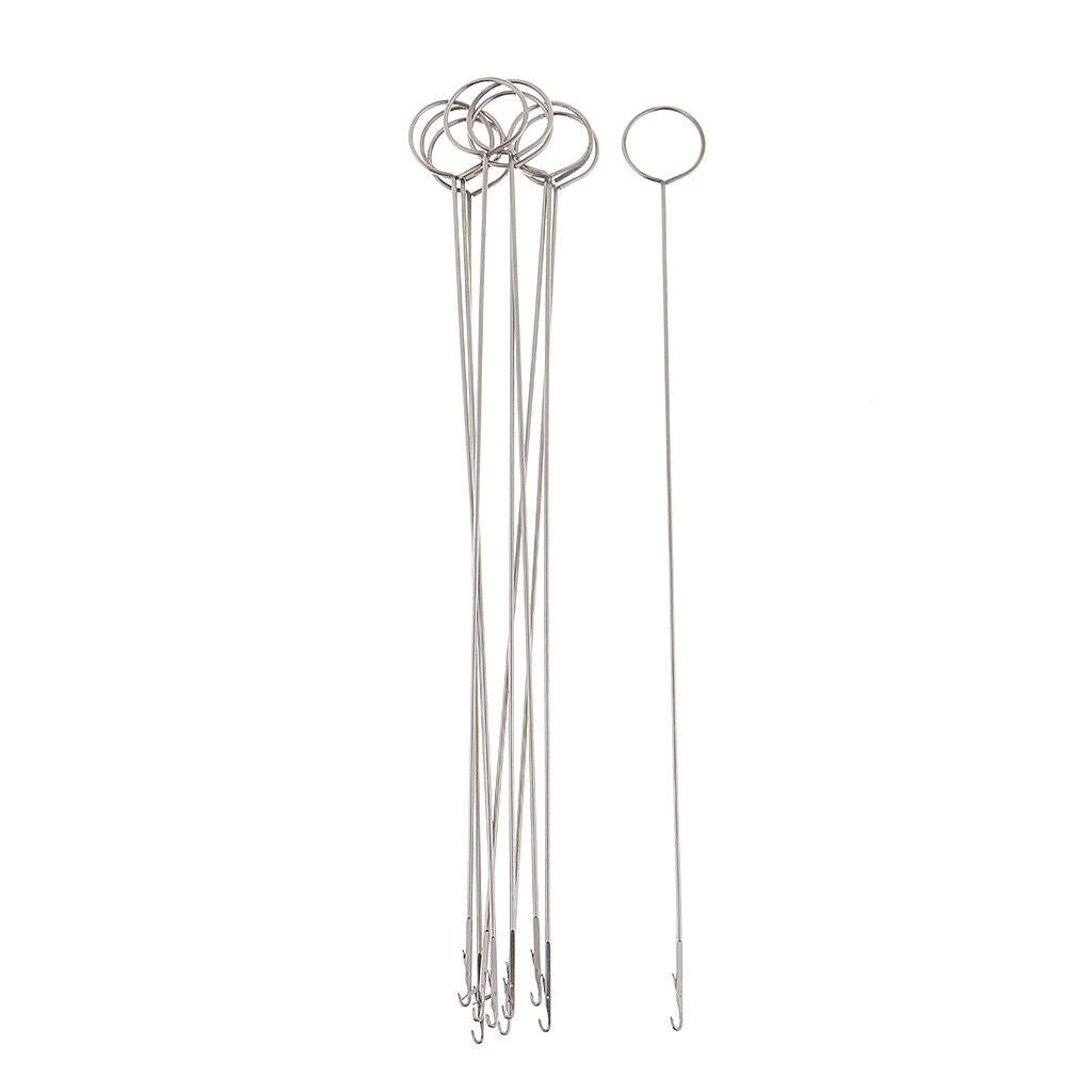 10Pcs Metal Loop Turner Hook with Latch for Turning Fabric Tube Strap Strip