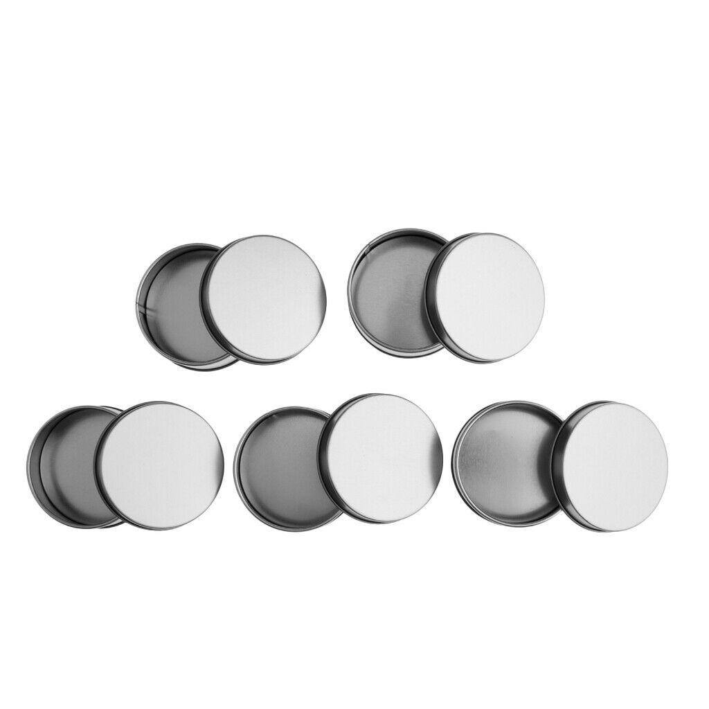 5Pcs Tinplate Lip Balm Tins Box Case Cosmetic Tea Jars Pots Bottle Container
