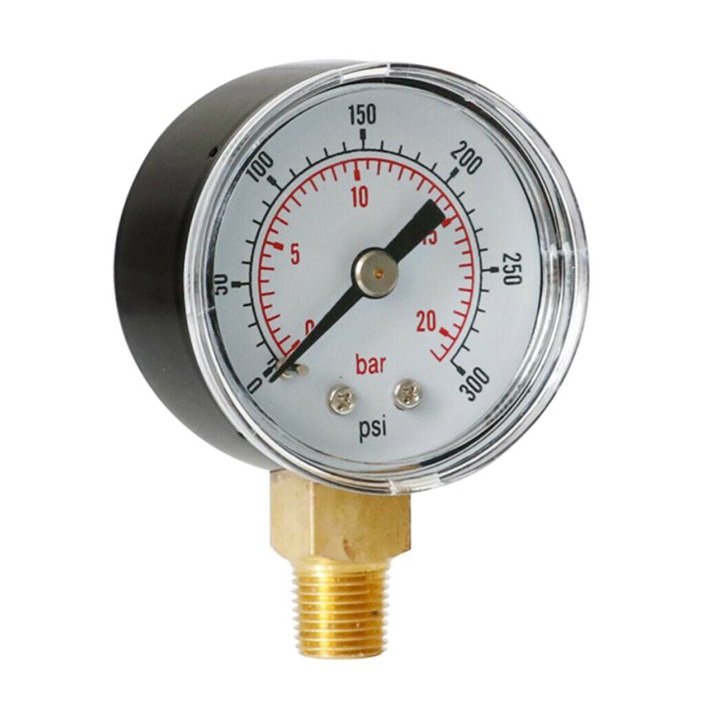 0-300psi 0-20bar Pressure Gauge Mini-Dial Air Compressor Meter Hydraulic