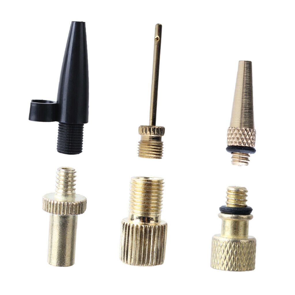 Pack of 6 - Presta, Valve Tube, Presta to Schrader Adaptor, Air Needle Nozzle