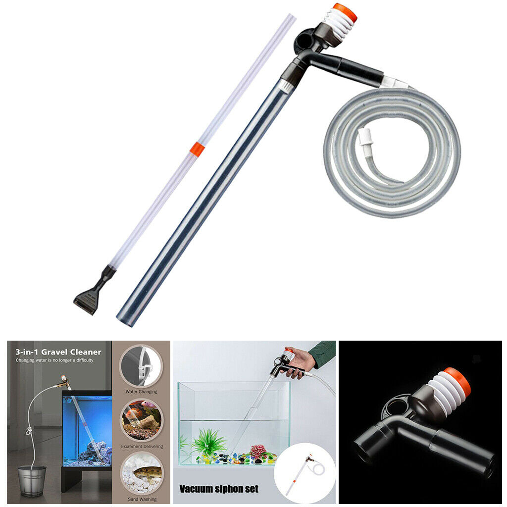 Fish Tank Vacuum Aquarium Gravel Cleaner Kit scraping algae Easy to Use