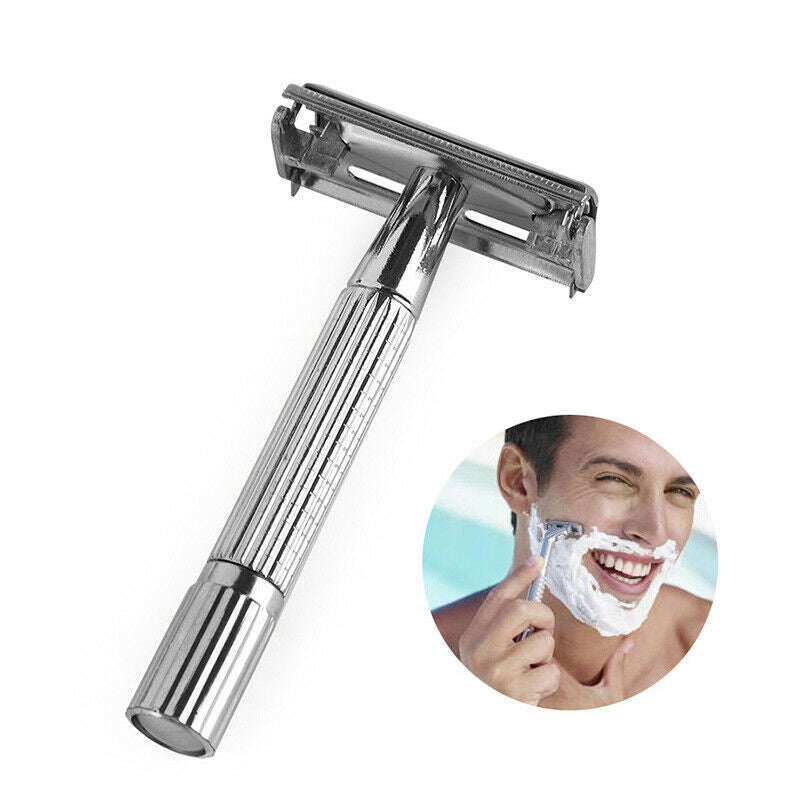 Stain Steel Razor Double Edge Blade Safety Shaver Handle Holder Blade Mir.l8