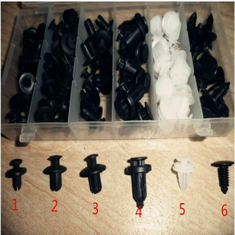 100Pcs 6 Models Car Door Fender Repair Fastener Clip Rivets Screws Push Fastener