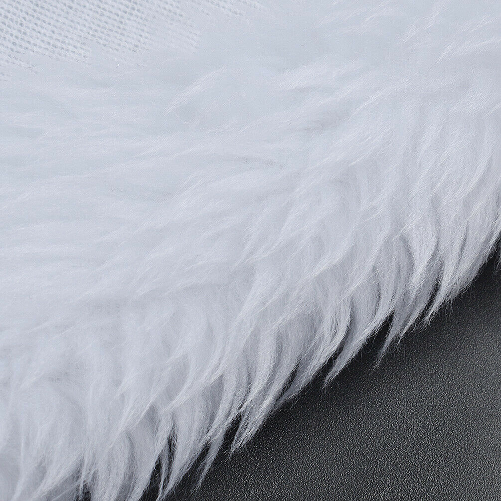 1x1.6M White Long Pile Faux Fur Fabric Upholstery Crafts Jewelry Display Blanket