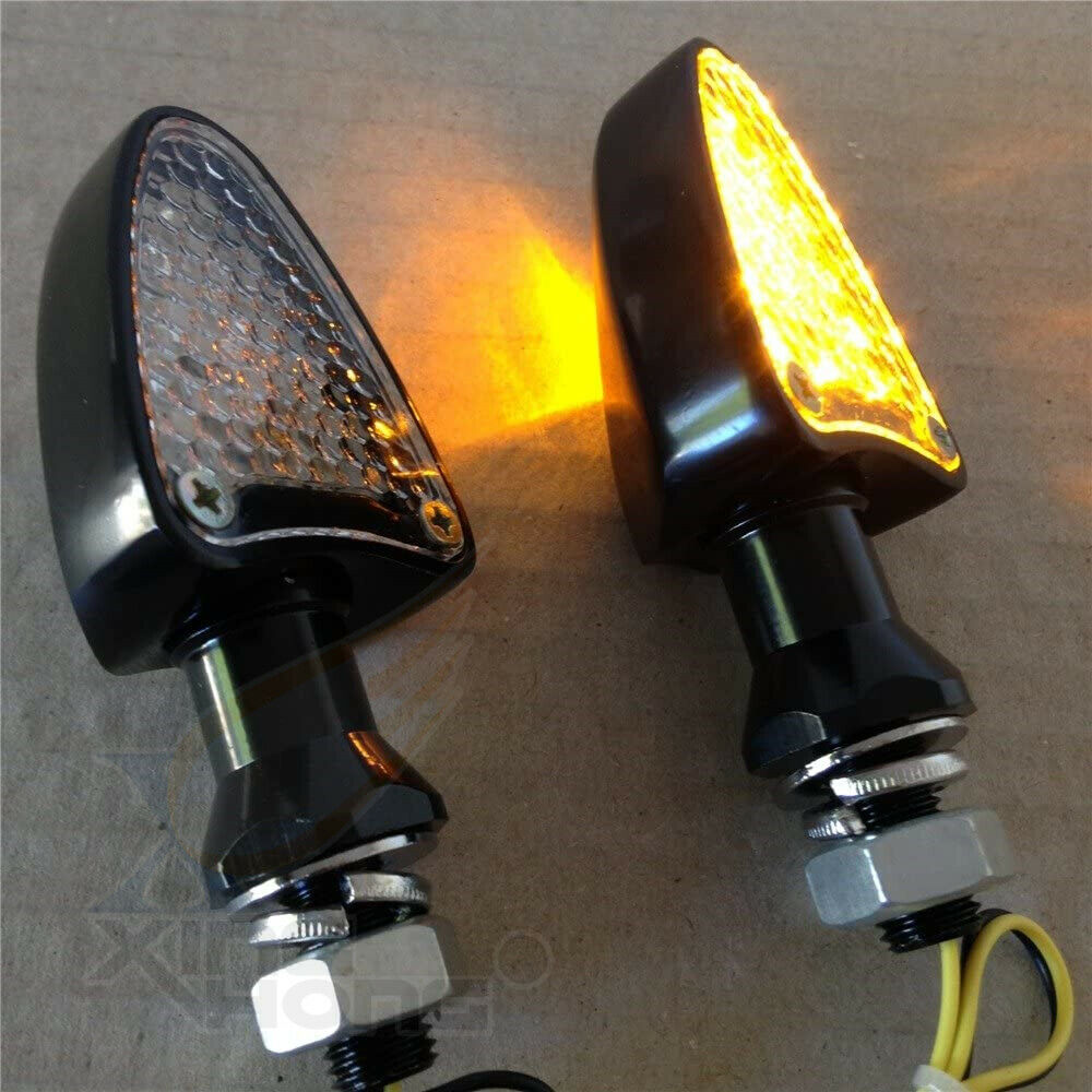 10mm LED Dual Sport Turn Signal Indicators Blinkers Lights Black base Clear lens