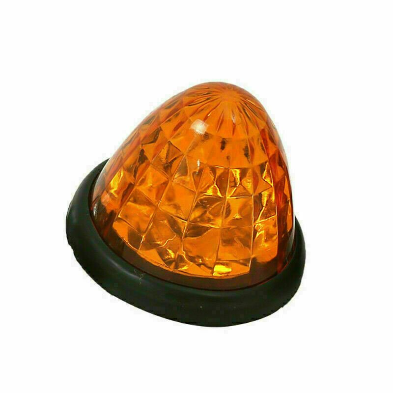 12pc Amber Round LED Side Marker Beehive Cone Lights for Peterbilt Truck Trailer
