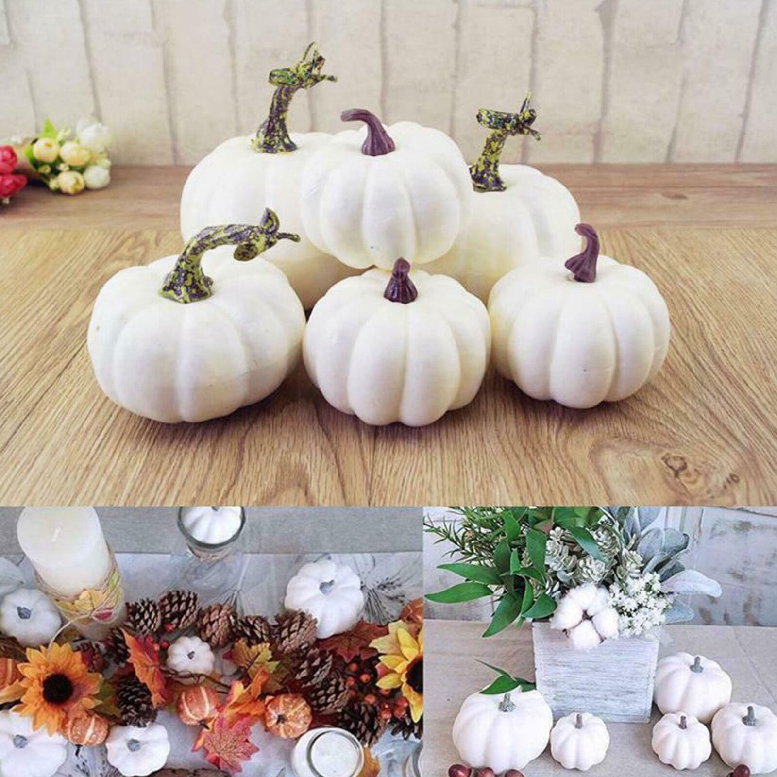 12Pcs Halloween Artificial Mini Foam Pumpkin Simulation Props Garden Party Decor