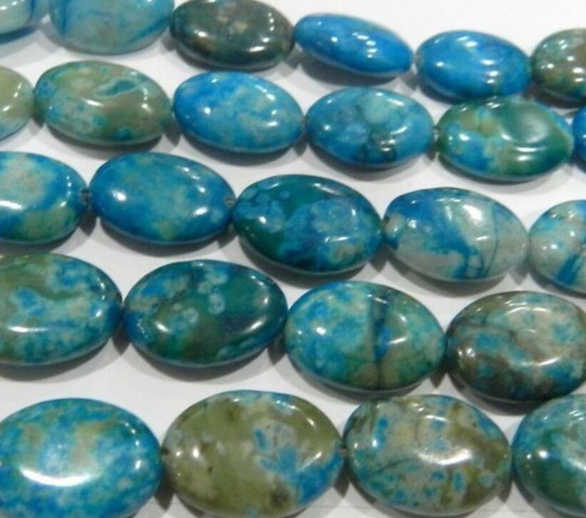 Natural 13x18mm Blue Crazy Lace Agate Gems Oval Loose Beads 15"