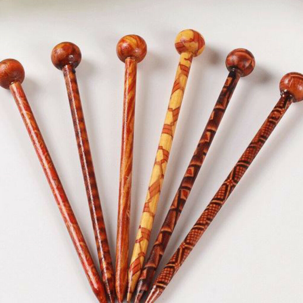 12x 13cm Craft Retro Wood Hair Pin Chopsticks Handmade Hair Stick Clip