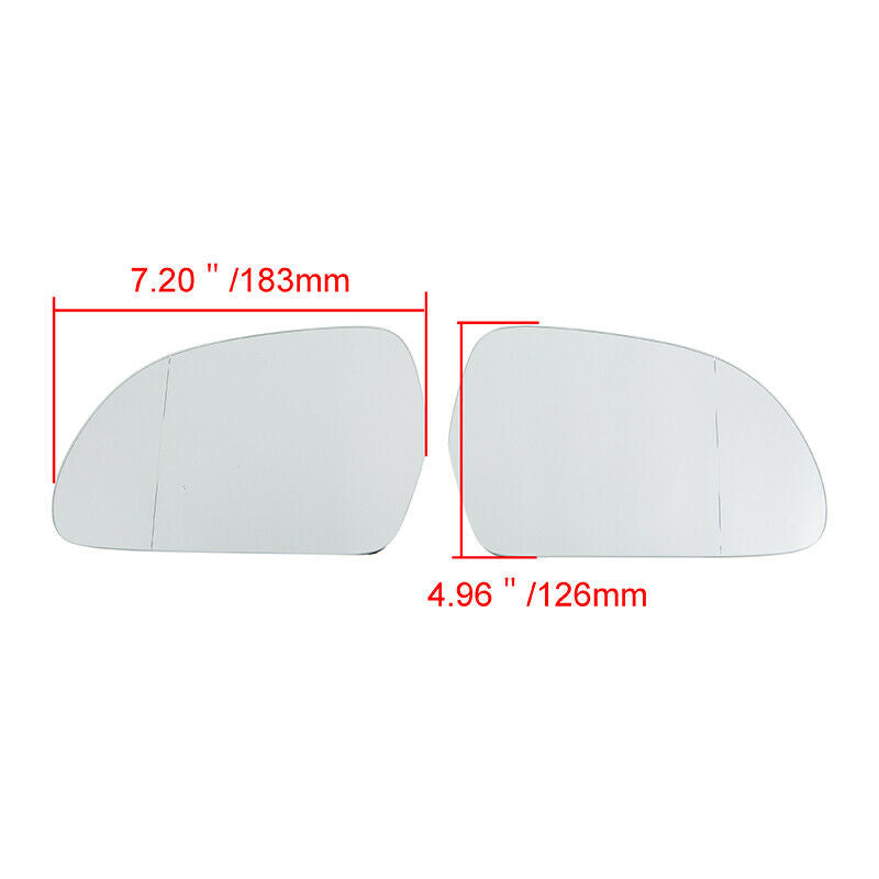 2Pcs Left Right Side Wing Mirror Glass White Heated For Audi A3 A4 A5,RS5 S4 S5