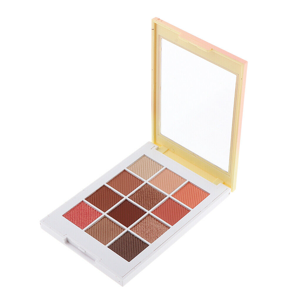 12 Color Matte Shimmer Eyeshadow Palette Waterproof Makeup Smoky Eye Shadow 03