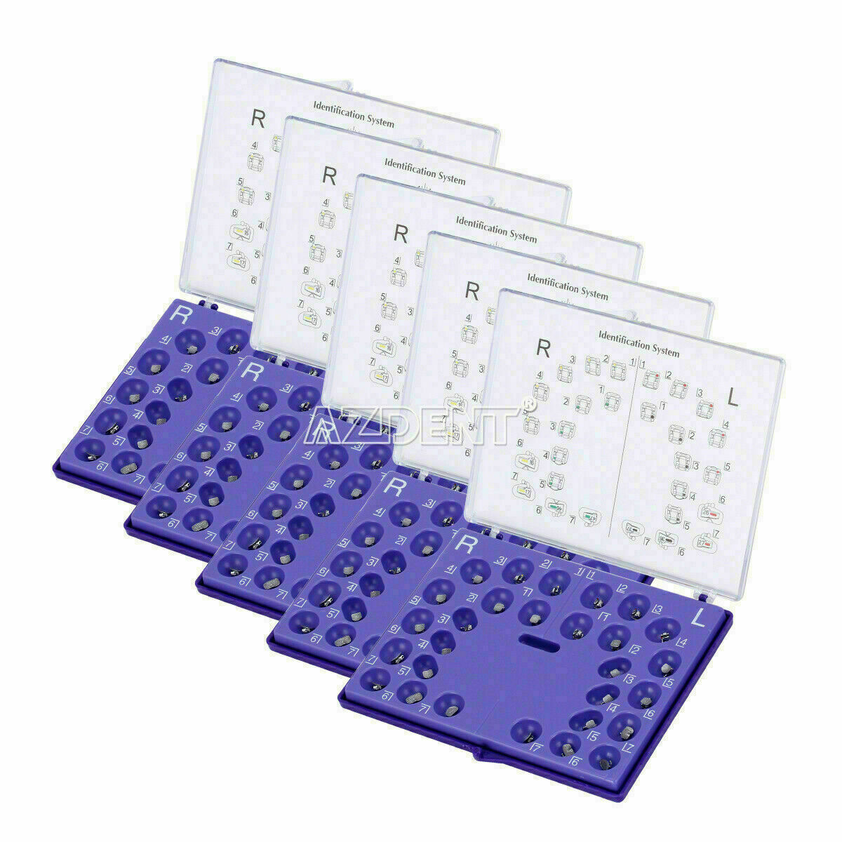 10Box Dental Orthodontic Passive Self Ligating Brackets MBT022 3 4 5 Hook AZDENT