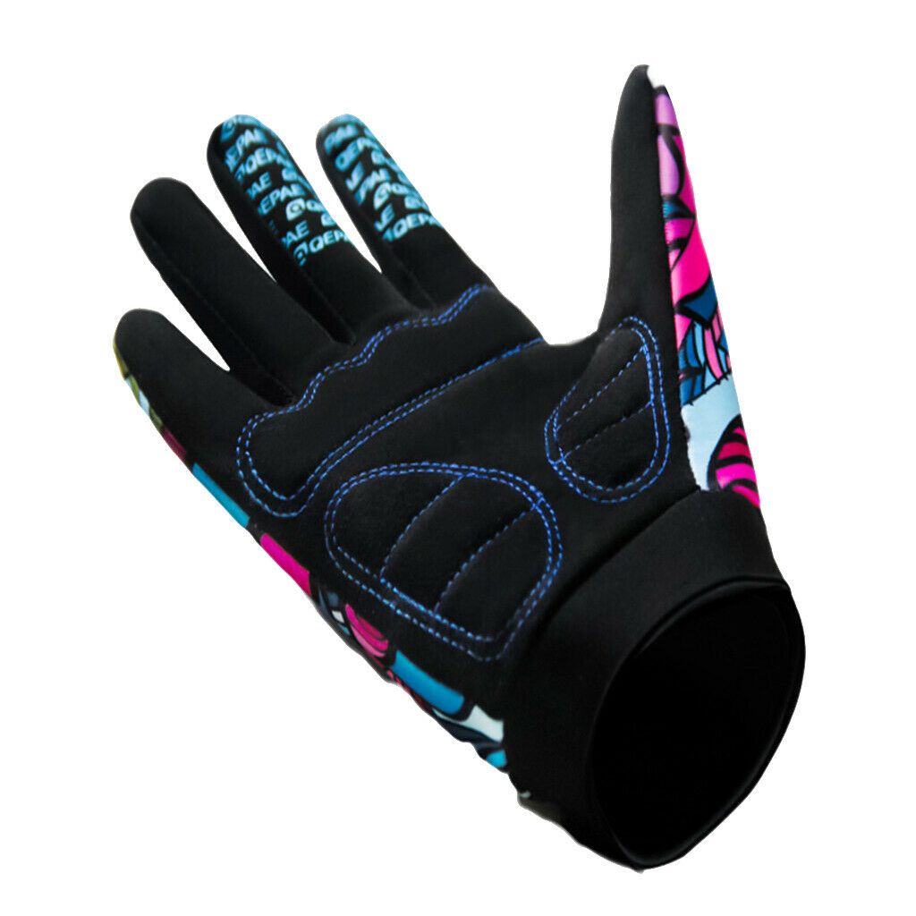 Full Finger Gloves Cycling Gel Pad Anti-Slip and Shock Mitts Gorgeous Color