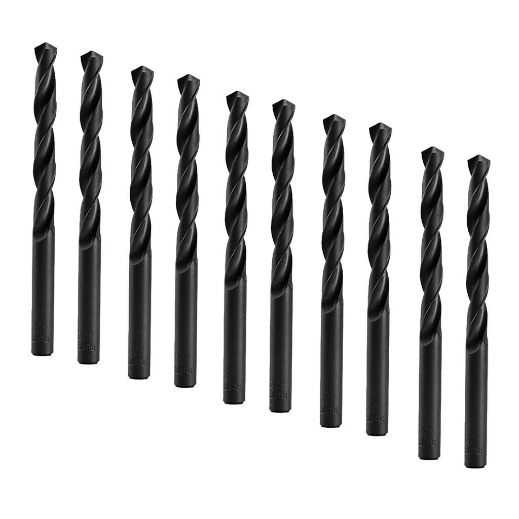 10 Pieces High speed steel straight shank twist drill fits all power drills