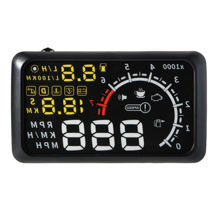 5.5" LCD Car OBD2 HUD Head Up Display Speedometers Engine Speed Driving Mileage