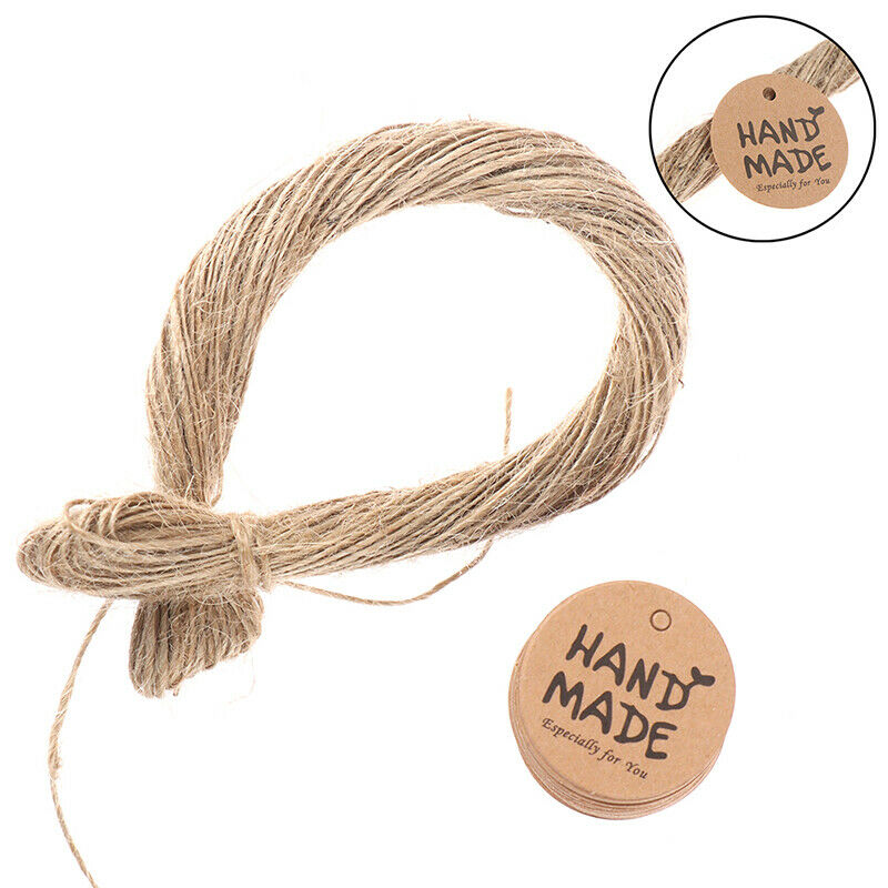 100PcsKraft Paper Hang Tag Handmade pattern Label For Gift Tagging Packag.l8
