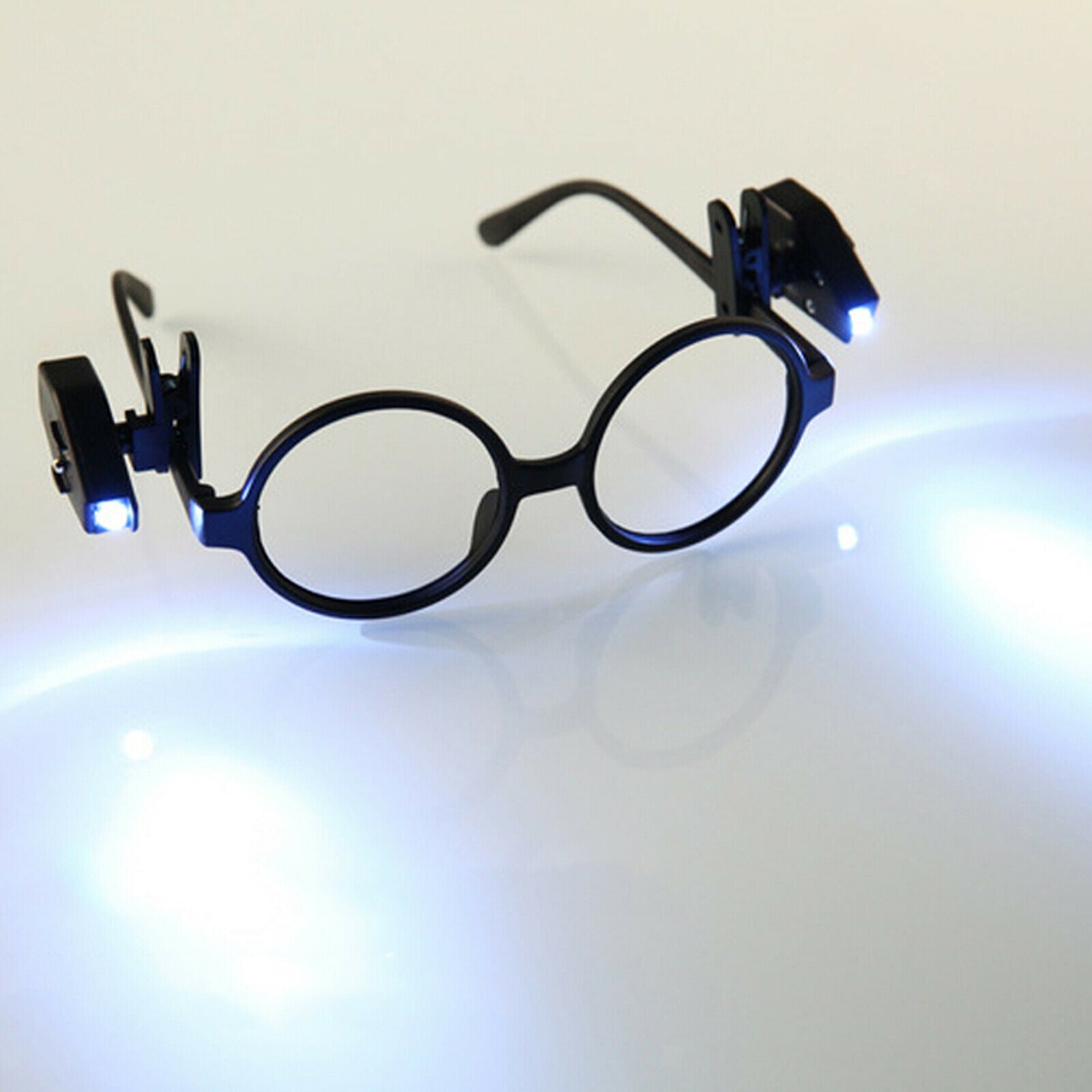 1x Adjustable LED Glasses Eyeglass Clip On Mini Book Reading Light Lamp