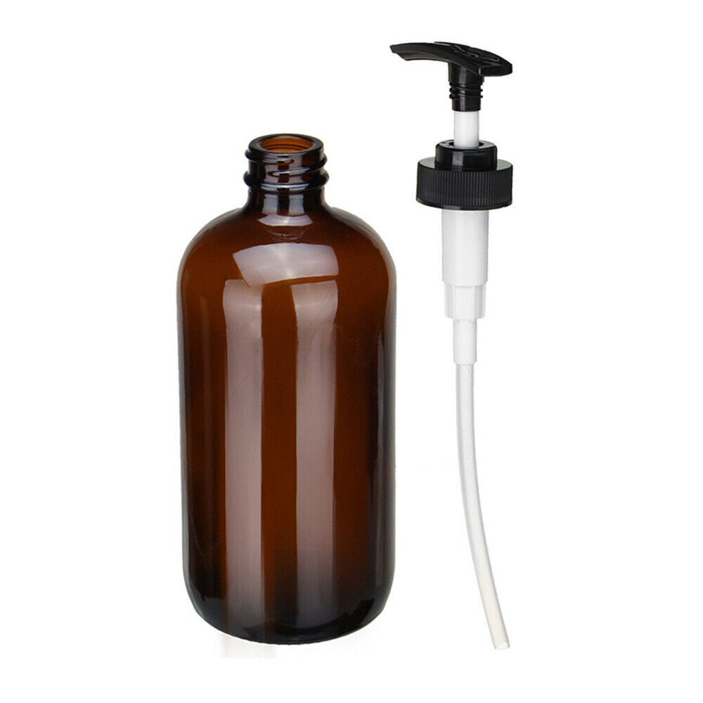 1PC 500ML Amber Glass Spray Pump Bottles Aromatherapy Oil Press Trigger Supplies