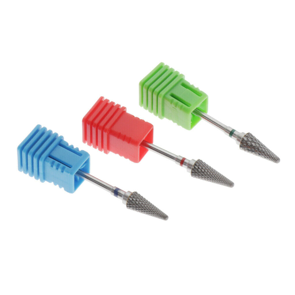 3/32'' Nail Art Drill Bit Acrylic Gels Removal Electric Manicure Bits Set 3x