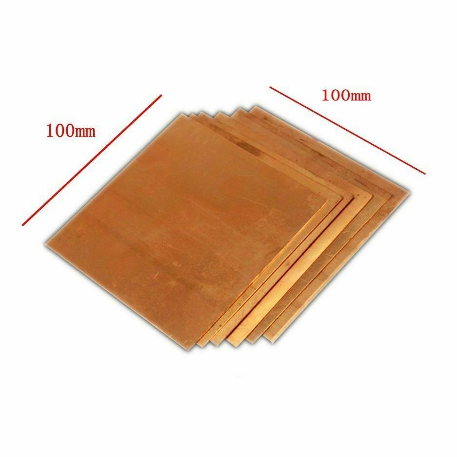 2pcs 99.9% Pure Copper Cu Sheet Foil Thin Metal Copper Plate Roll 0.1x100x100mm