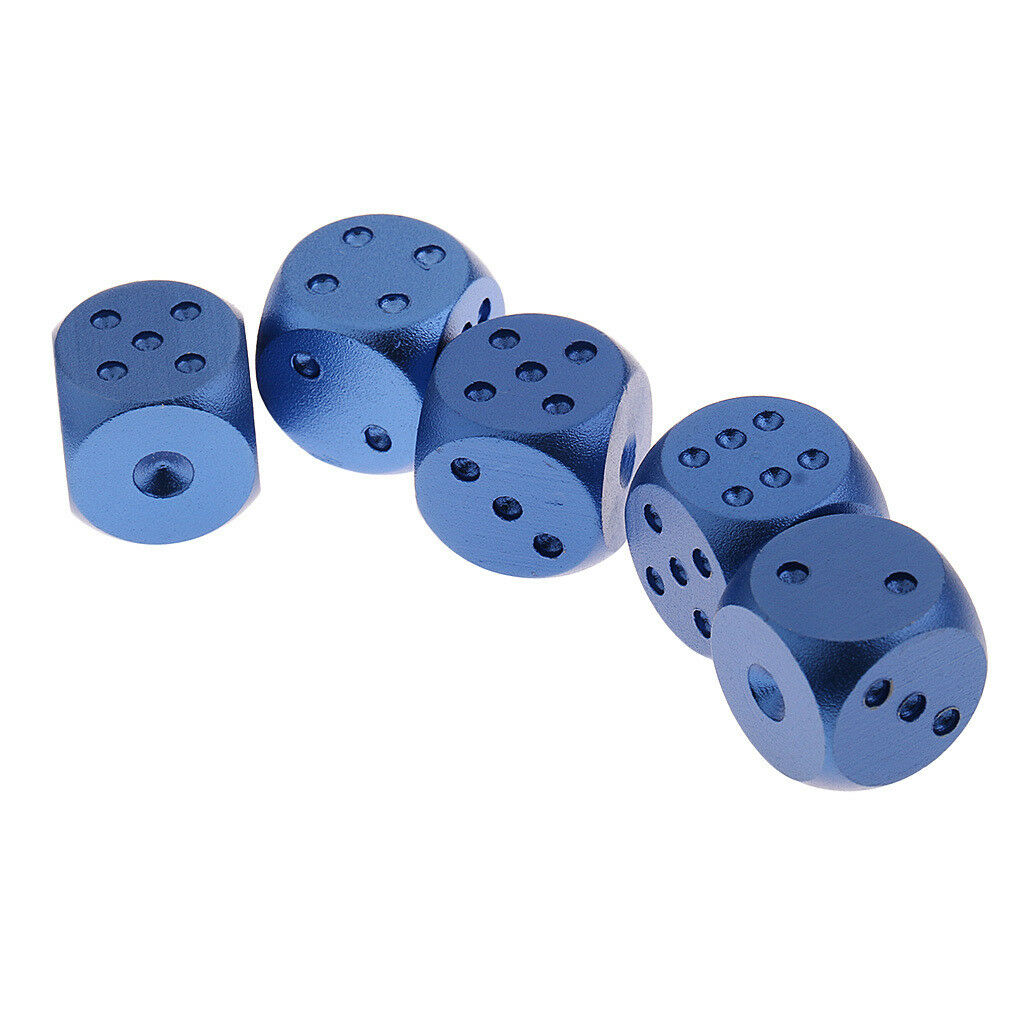 Alloy Poker Dice Metal Dice Party Drinking Game Dice Set   Toys Dark Blue