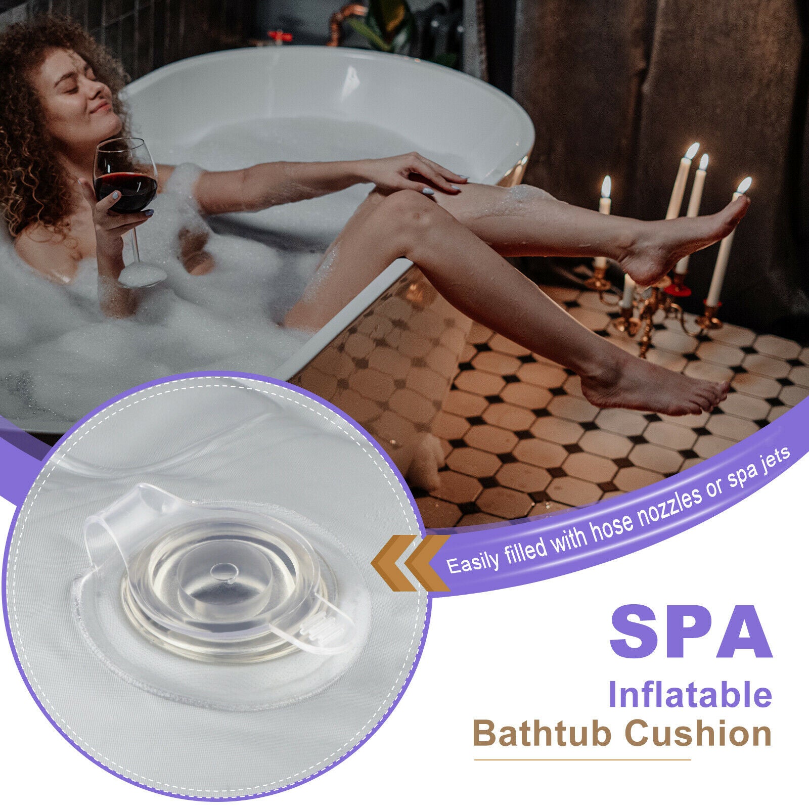 Anti-skid Outdoor Jacuzzi Spa Booster Seat Soft PVC Hot Tub Cushion Pad