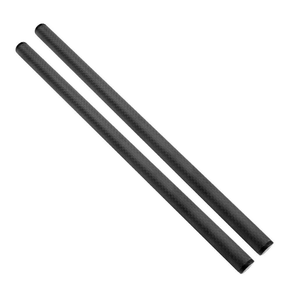 2x 15mm Carbon Fiber Rod 30cm 12" for DSLR Shoulder Rig Rail Support System