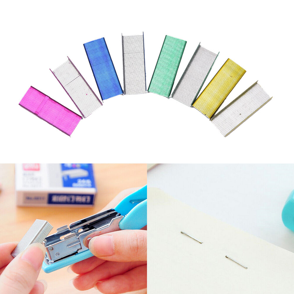 1Pack 12mm Creative Colorful Stainless Steel Staples Office Binding Suppli.l8