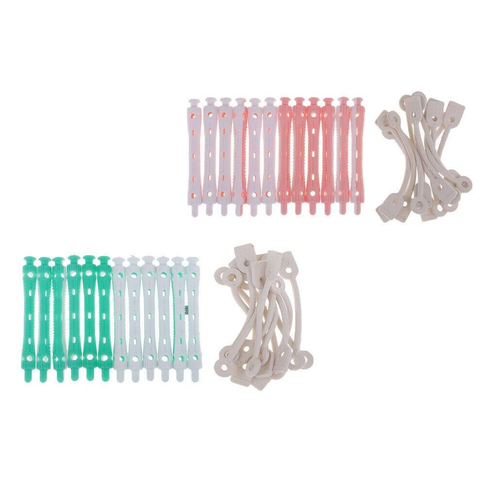 24x Perming Rods Rollers Perm Curlers For Waves Rods Hair DIY for All Ages