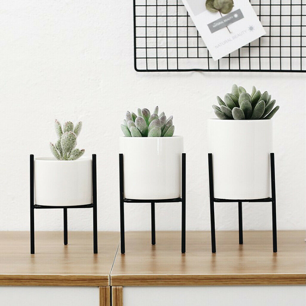 2Pcs Iron Plant Flower Stands Rack Succulent Pot Holder Home Garden Planter